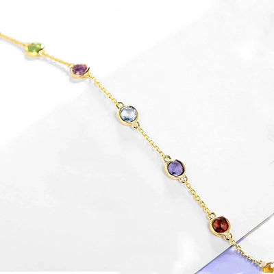 33CRYSTALS 18K Gold Chakra Bracelet