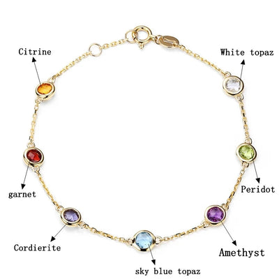 33CRYSTALS 18K Gold Chakra Bracelet